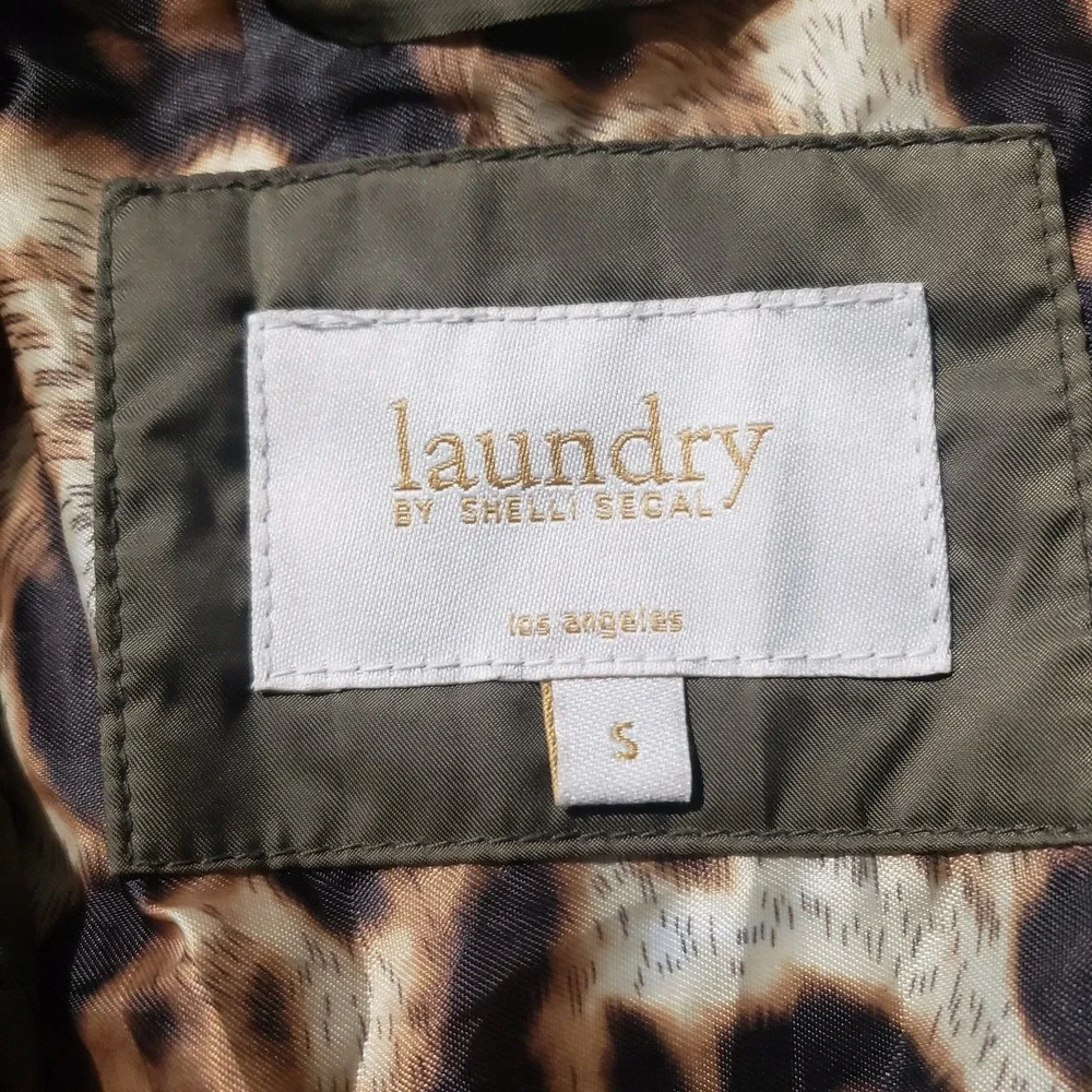 Laundry Shelli Segal Quilted Jacket Women's Small Olive Green Fill Zip Lined EUC - Picture 8 of 12